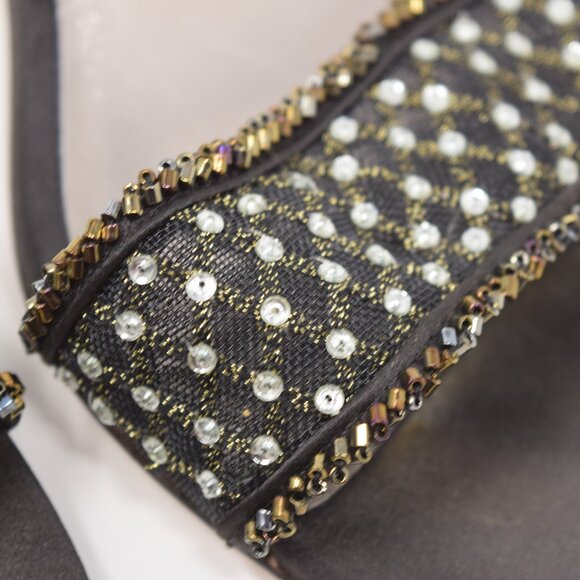 Steven Steve Madden Slip On Sandal Deb Rhinestone Stud Heels Women 9.5 Y2K Party - Picture 12 of 13